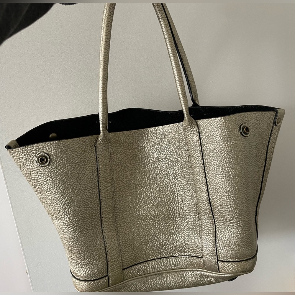 J Crew Norvegia Boks Borge Carveri Gold Leather Tote Bag